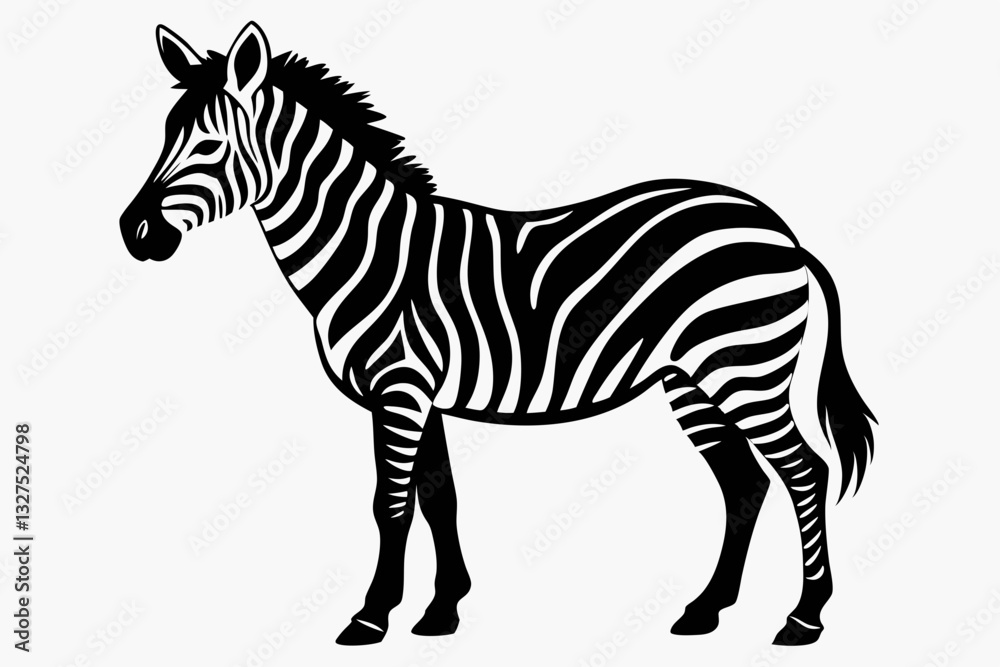 Obraz premium zebra line art silhouette vector illustration 