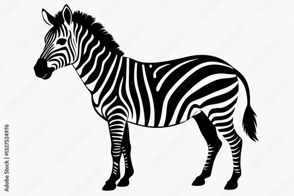 Fototapeta premium zebra line art silhouette vector illustration