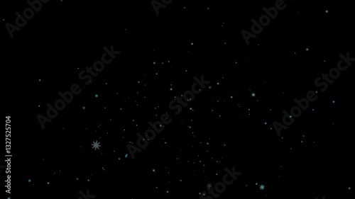 black background with falling white snowflakes