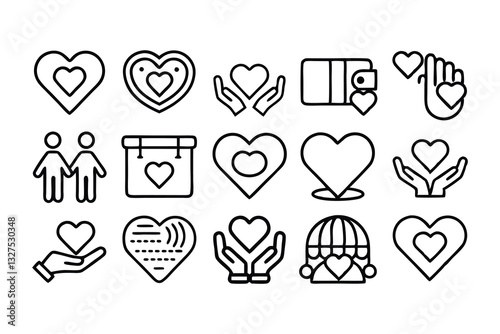 heart  love  charity related editable stroke outli