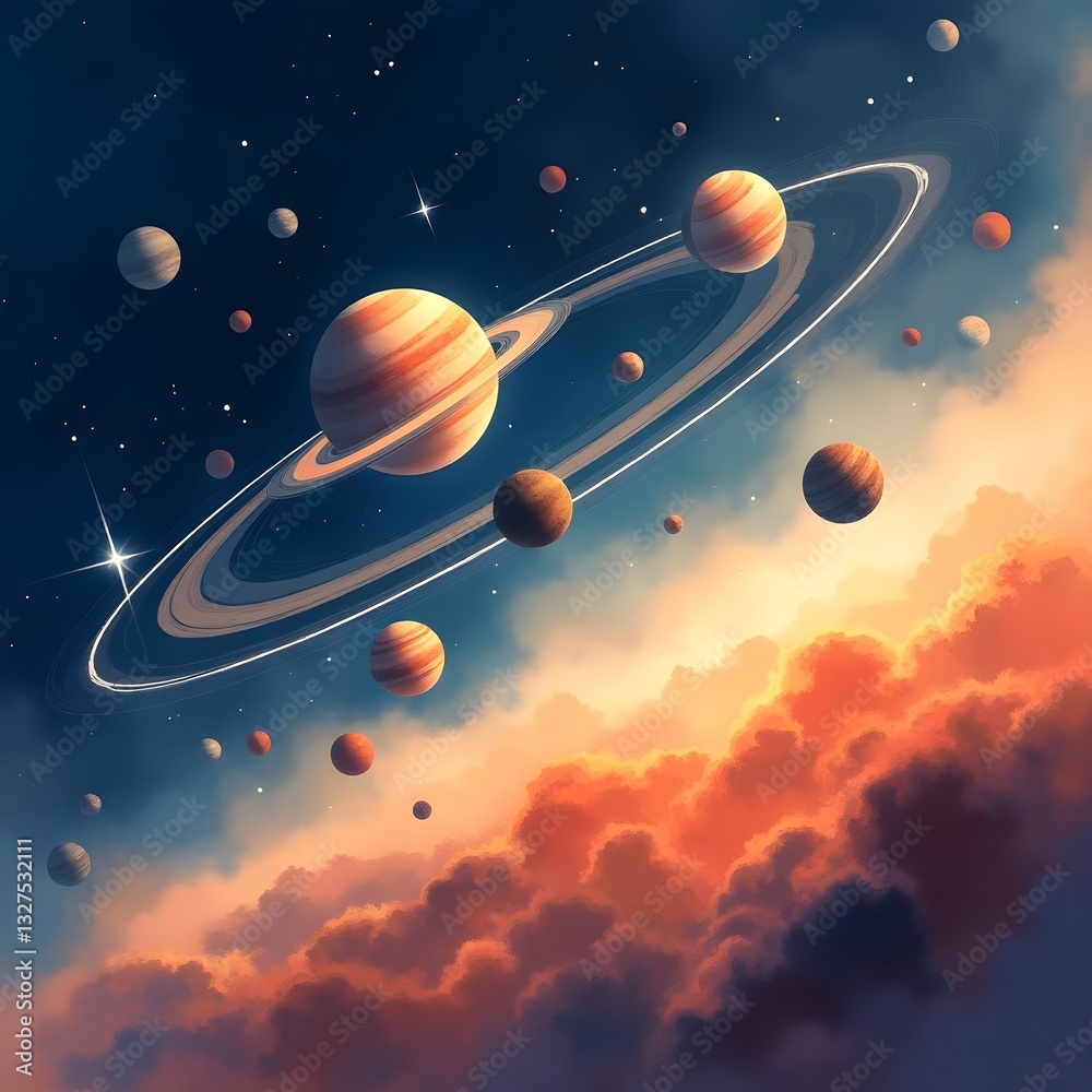 Fototapeta premium solar system in space