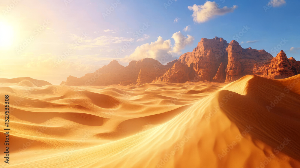 Desert mountains sandstone wilderness landscape background dry under sun hot dune scenery travel vector illustration. Desert mountains sandstone wilderness landscape background dry under sun hot dune scenery travel vector illustration.