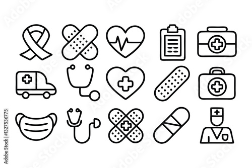 hospital and medical health care editable stroke o