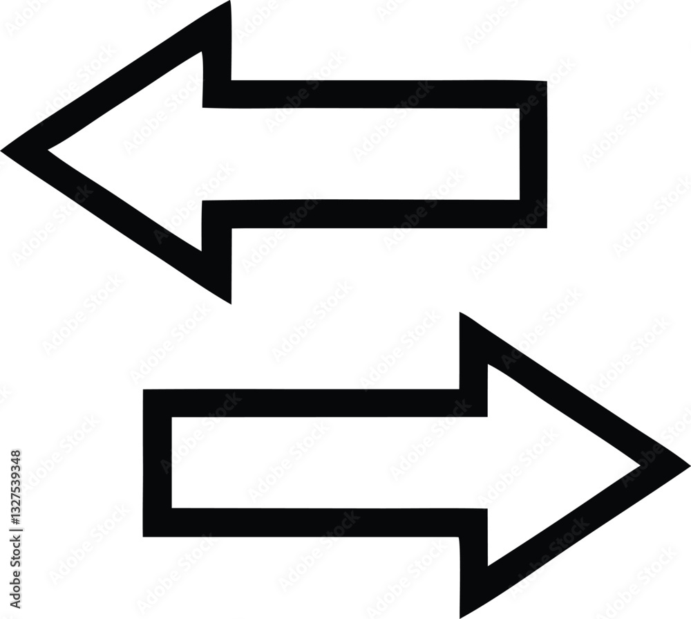 line style, left and right, arrows vector icon line style, left and right, arrows vector icon