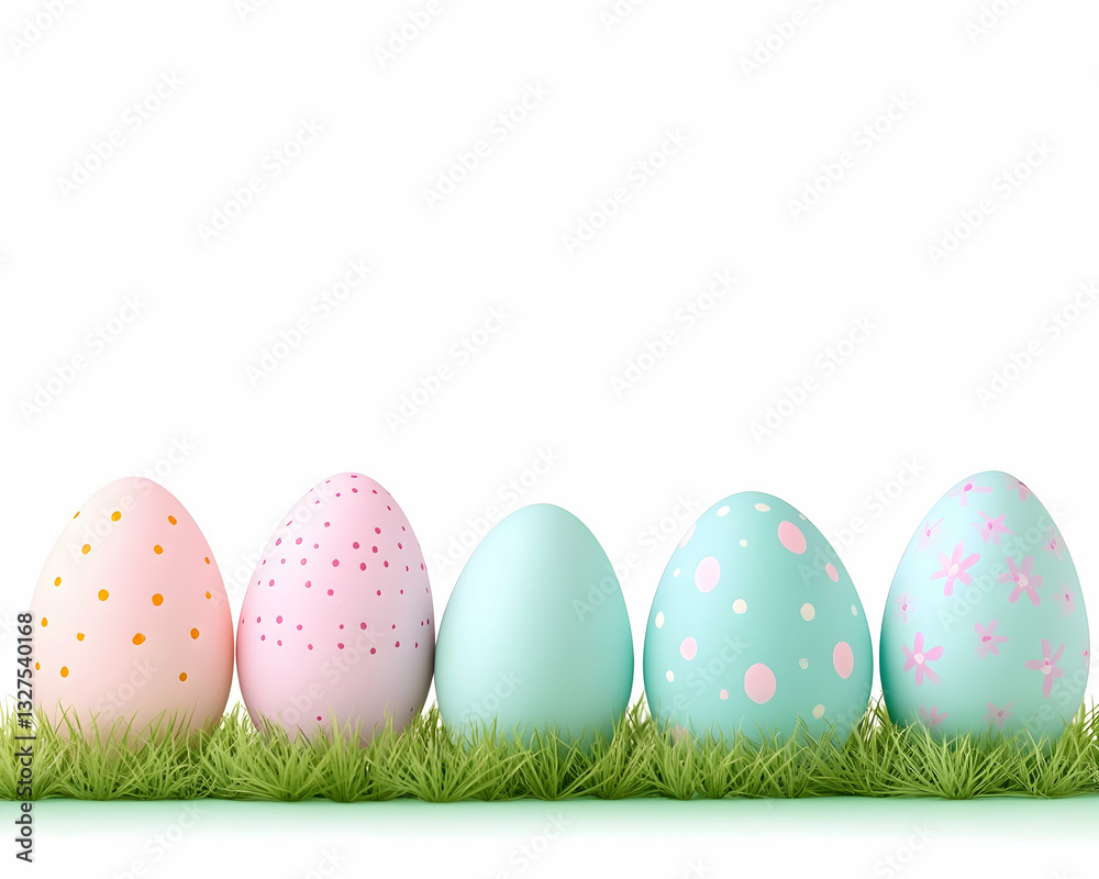 Pastel Easter eggs in grass Pastel Easter eggs in grass