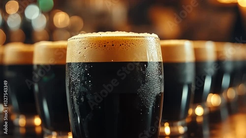 Dark Beer Collection: A Close-up of a Frothy Stout in a Glass