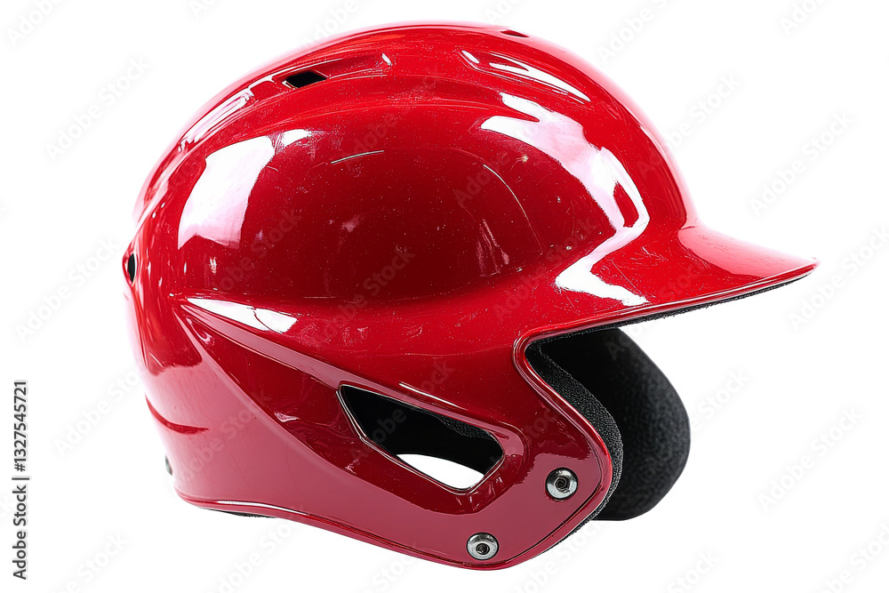 Fototapeta premium Red helmet designed for sports and safety gear