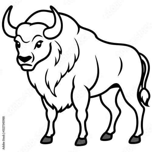 a strong and majestic bull standing proudly with its horns and powerful build