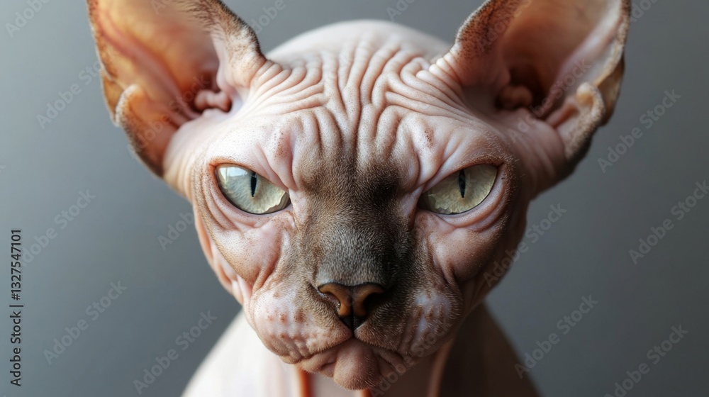 Naklejka premium Intriguing Sphinx Cat Portrait