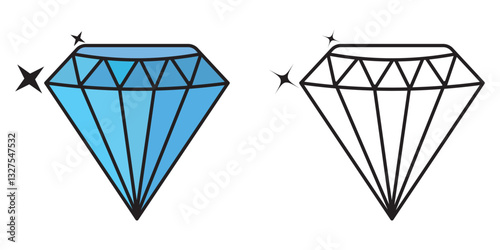 Diamond icon vector. diamond gems vector icon.