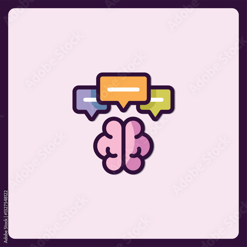 Conceptual Icon Showcasing Collaborative Brainstorming with Speech Bubbles