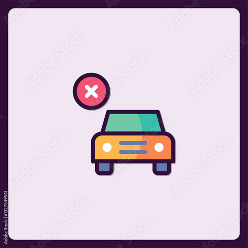 Car Cancellation Symbolic Icon Depicting Vehicle Restrictions Or Prohibitions