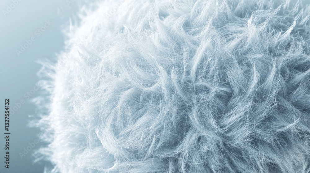 Obraz premium A detailed close-up of a 3D-rendered fluffy textured sphere, showcasing its intricate surface