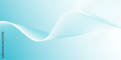 Abstract blue smooth waves on white background. Dynamic sound waves. Design elements. Eps10