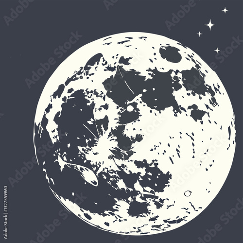 Realistic moon illustration 