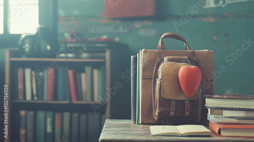 School supplies, children stationary educational accessory, student notebook vector illustration.