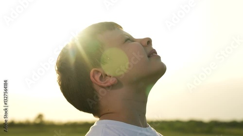 boy son child looking sky happy face smile childhood dream prayer sun ask make wish, boy peaceful aspiration, son innocence joy, boy serene moment, cheerful child outdoors, boy nature wonder, kid