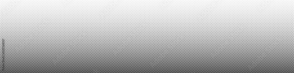 Abstract repeating wide dot pattern header background - horizontal black and white vector design