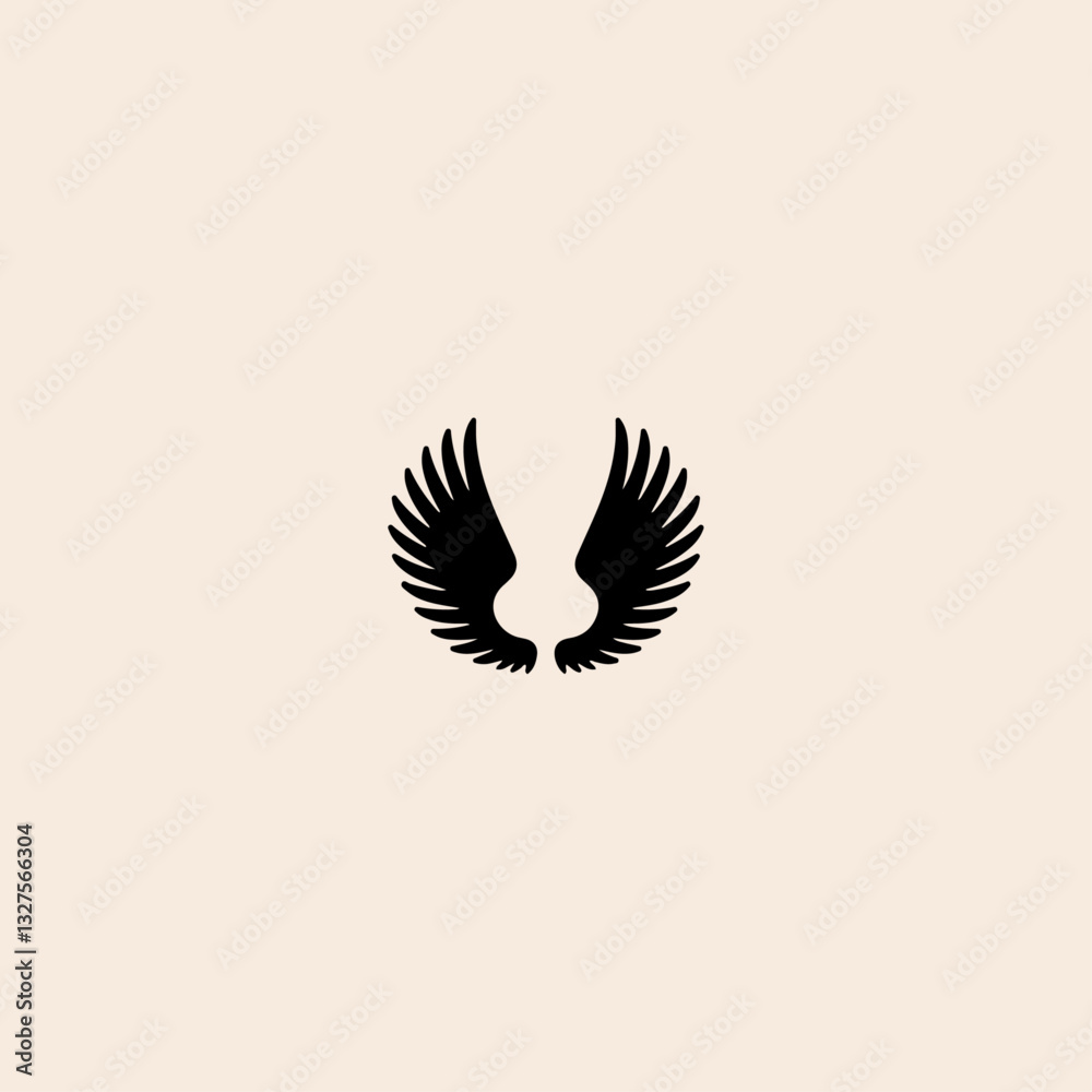 Fototapeta premium Wing icon flat vector design. 
