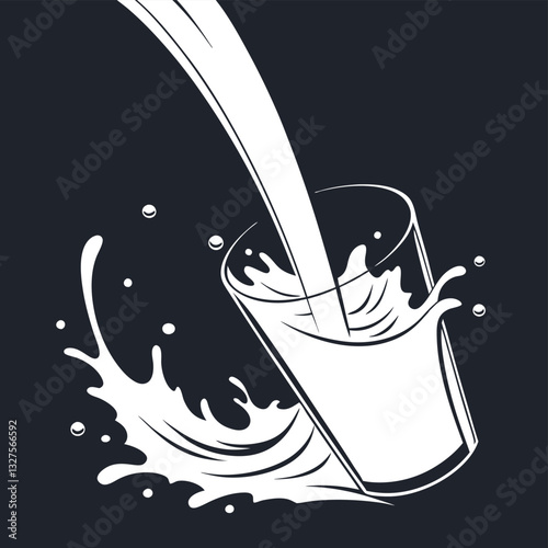 Vector illustration of a milk splash design icon