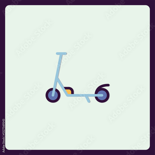 Minimalist scooter icon design on soft background for transportation concepts