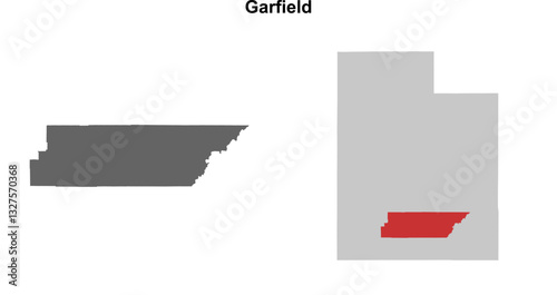 Garfield County (Utah) blank outline map set