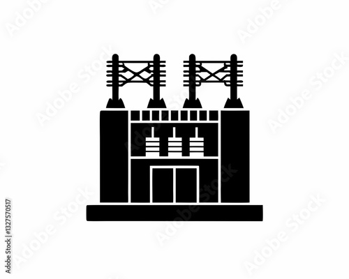 creative details electric substation icon vector illustration 