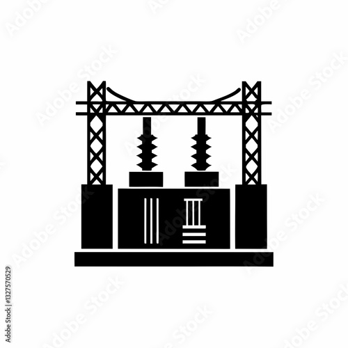 creative details electric substation icon vector illustration 
