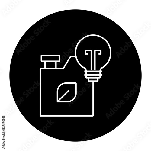 Light bulb with a fuel canister representing biofuels, renewable energy storage, and green fuel innovation