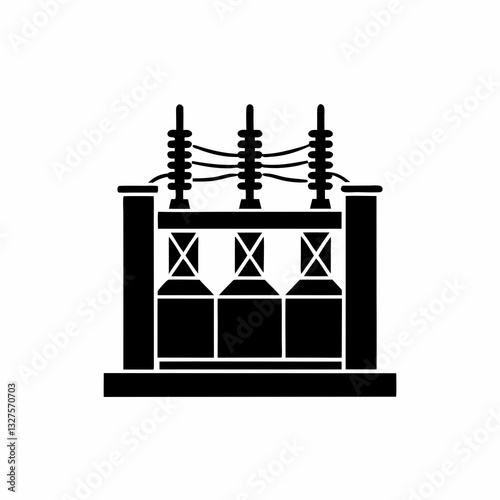creative details electric substation icon vector illustration 