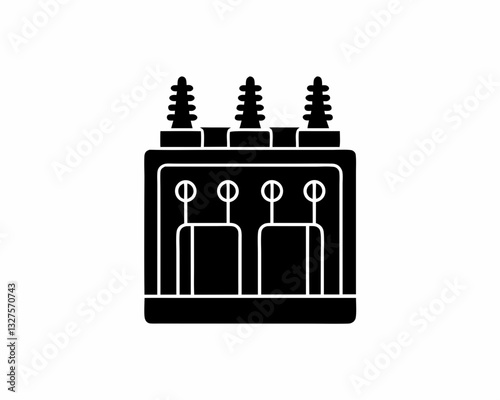creative details electric substation icon vector illustration 