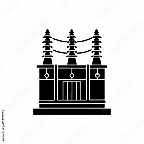 creative details electric substation icon vector illustration 