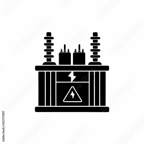 creative details electric substation icon vector illustration 