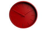 Modern red wall clock with minimalist design