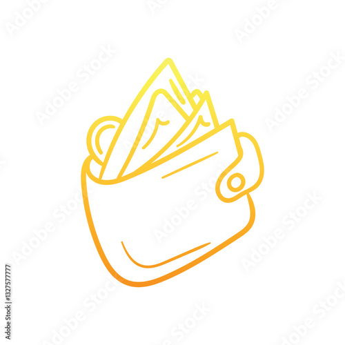 Wallet hand draw doodle  Vector icon
