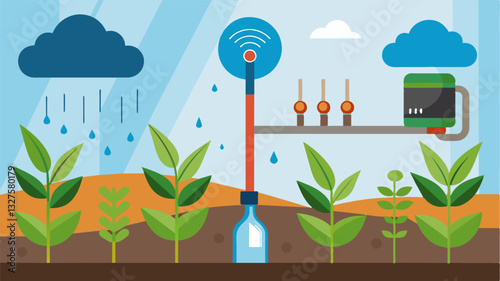 Soil moisture sensors work in tandem with irrigation systems to deliver precise amounts of water and nutrients to the plant root zone maximizing plant uptake and minimizing. Vector illustration