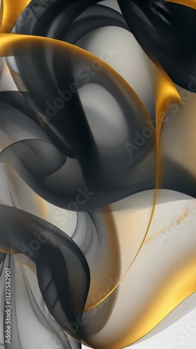 Wallpaper Mural Elegant swirls of dark and golden fabric flowing gracefully on a light backdrop Torontodigital.ca