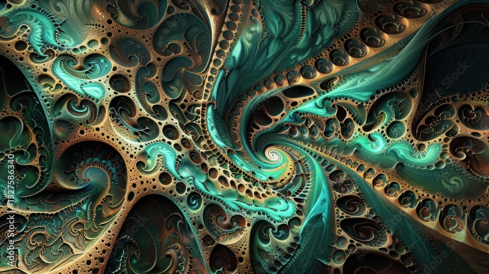 Abstract Teal and Gold Swirling Fractal Art Digital Background Texture Intricate Design Abstract Teal and Gold Swirling Fractal Art Digital Background Texture Intricate Design