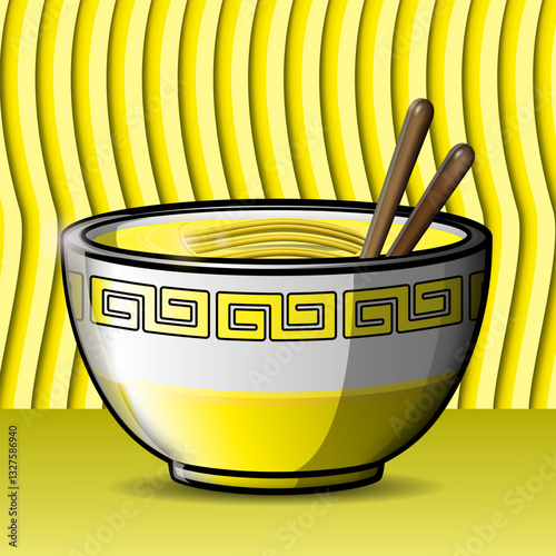 Tigela de Ramen com ornamentos