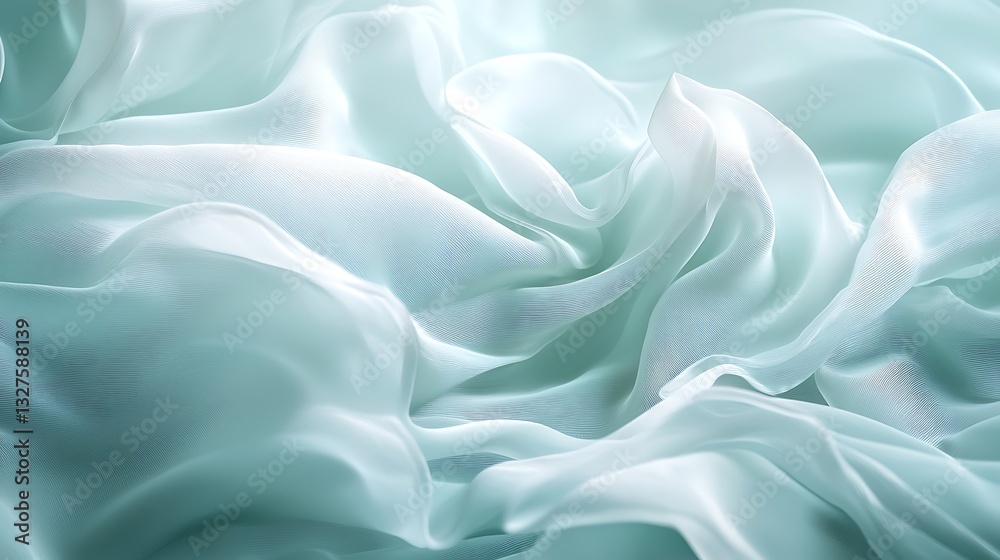 Fototapeta premium Soft Flowing Teal Fabric Texture
