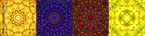 Seamless geometrical mandala pattern set