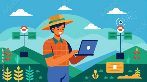 The use of digital tracking systems has led to more sustainable farming practices as farmers can efficiently monitor resource usage and reduce waste.. Vector illustration