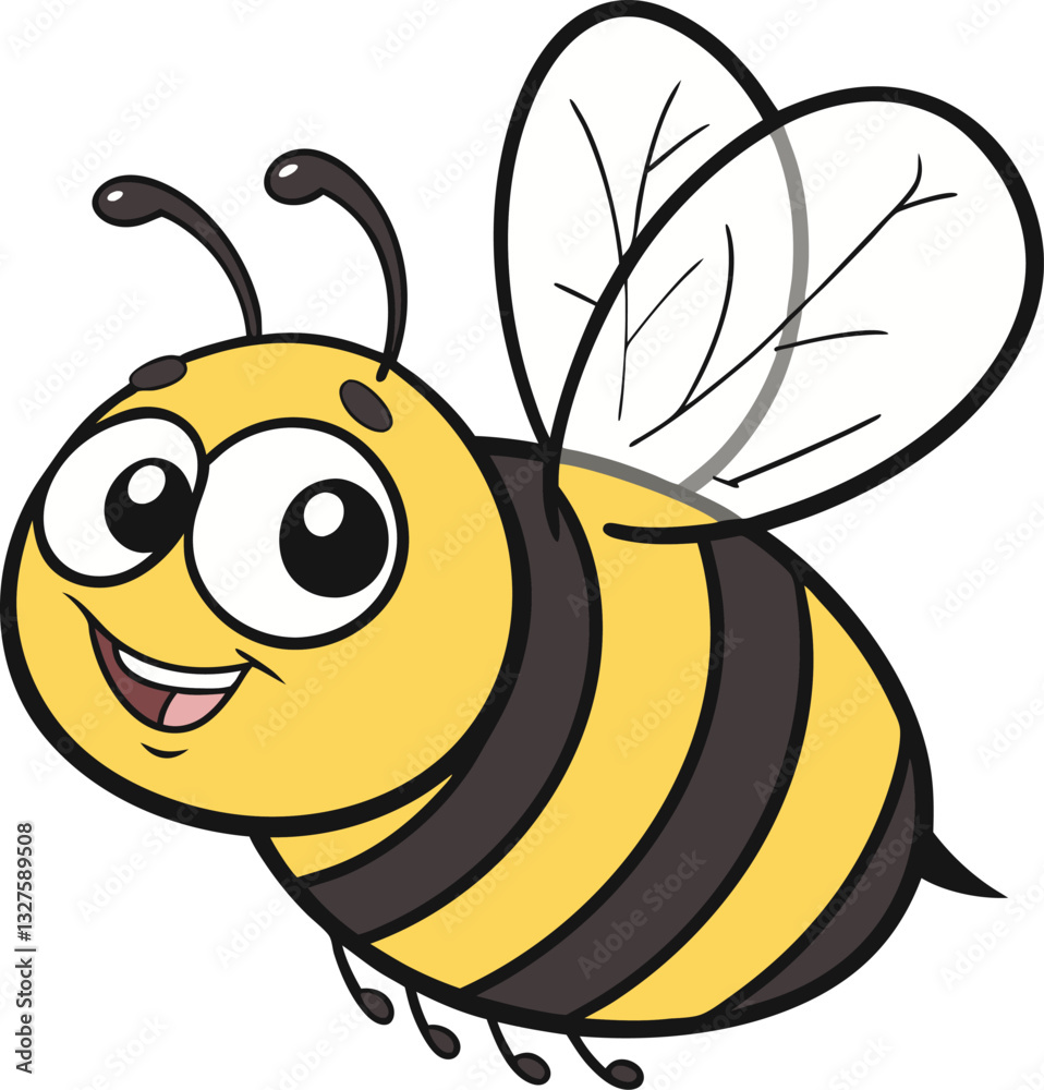 Obraz premium Simple and Clean Bee Vector Art – Minimalist Insect Illustration.