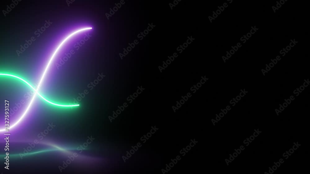 Two neon glow lines, abstract background light glowing lines rays cyberpunk technology effect overlay, energy waves with flickering effect 4k motion motion graphics background 4k Animation Video Two neon glow lines, abstract background light glowing lines rays cyberpunk technology effect overlay, energy waves with flickering effect 4k motion motion graphics background 4k Animation Video