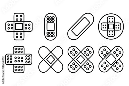 medical patch and plaster editable stroke outline