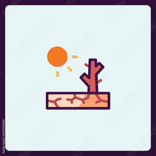 Illustration presenting aridity and its disastrous effect in a graphical style