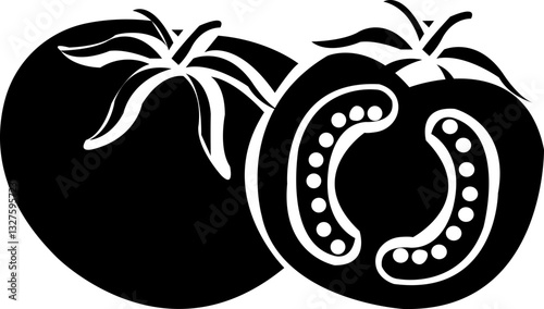 black and white tomato on a white background, vegetable, seed