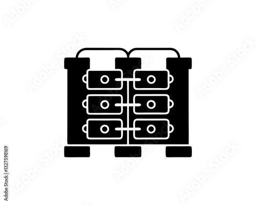 creative details battery storage system icon vector illustration 