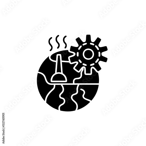 creative details geothermal energy icon vector illustration 