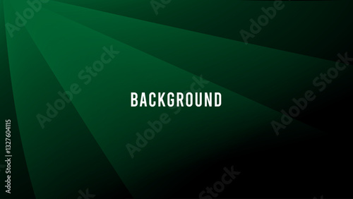 Black abstract background with green overlay pattern and gradient shades, folds shape, light veil	